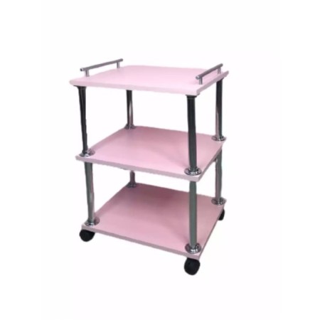 Cosmetological trolley, size 65 × 45 × 35 cm, pink color