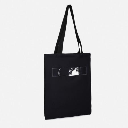Shoper bag without fastening, black color