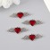 Decor for creativity Metal "Red Heart Wings" silver enamel 5.3x1.8 cm
