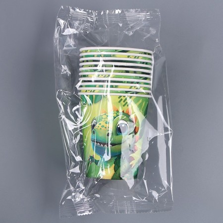 A one -time paper glass "Dinosaur", 250ml-2