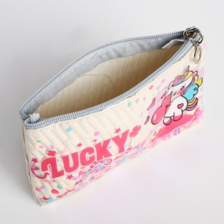 Lightning cosmetic bag, beige color-2