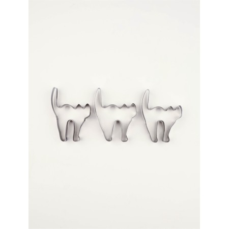 A set of 3 forms for cookies "cat", metal, 7.9 x 4.7 x 1.3 cm
