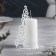Glamorous Christmas Eliveboard for one candle, 9.9x13.4 cm, white
