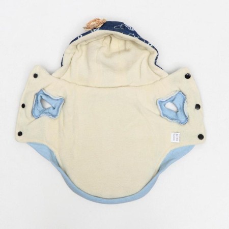 Jacket for dogs with flowers, XL (DS 35 cm, Osh 32 cm, og 49 cm), dark blue-12