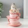 Souvenir Polystone "Snegier sits on cups, with flowers" 9x9x14 cm