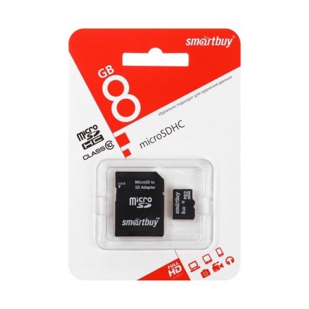 Memory map Smartbuy Microsd, 8 GB, SDHC, class 10, with adapter SD-4
