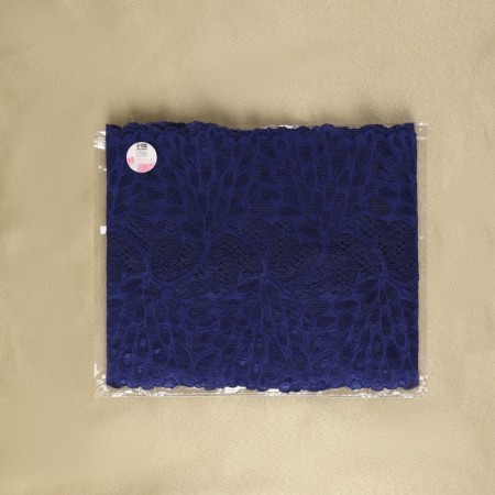 Lace elastic fabric "Pacific Tail", 180 mm × 2.7 ± 0.5 m, dark blue color-3
