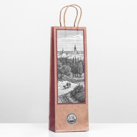 Gift package for a bottle "Retro Bordeaux" 12 x 36 x 8.5 cm