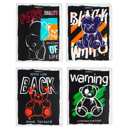 Notebook of 48 sheets in the cage "Fashion Bear", plastic cover, mix