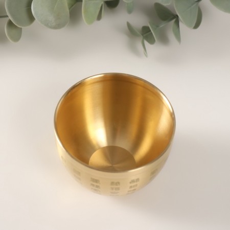 Souvenir brass "Cup to attract wealth of momofuku" D-5.6 cm 5.6x4.3 cm-2