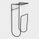 Holder for towels with shelf, 15.5 × 12.5 × 33.5 cm, black color