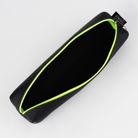 School Penalus made of artificial leather "September 1: Black", 19 x 8 x 3 cm-4