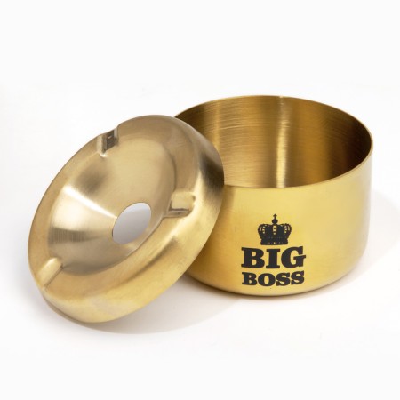 Stainless steel ashtrays Big Boss, 8 x 5.4 cm, gold-1