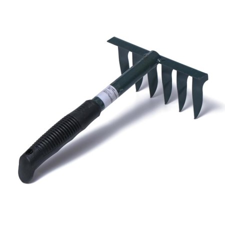 Small straight rakes, 6 twisted teeth, length 40 cm, metal, metal handle-2