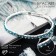 Bracelet with rhinestones “ice” 1 row, blue color in silver, 4 mm, d = 7 cm
