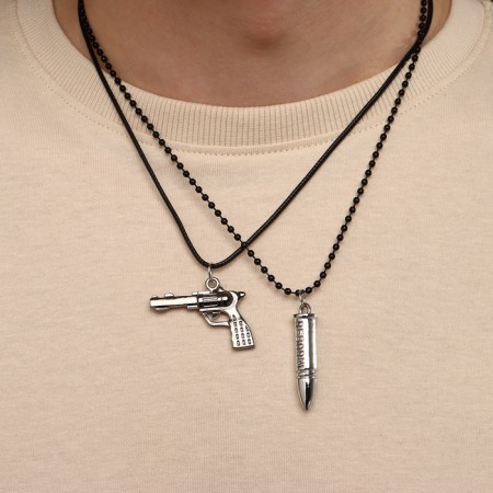 Kulons "Demetrons" Pistol and bullet, black color in gray-silver, 45 cm-2