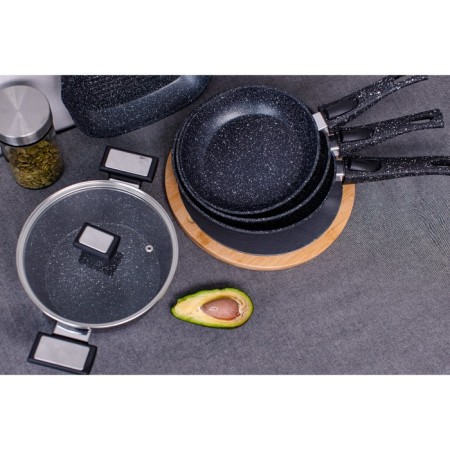 Fogging pan Magistro Dark, D = 20 cm, removable handle Soft-Touch, anti-stick coating, induction, black color-12