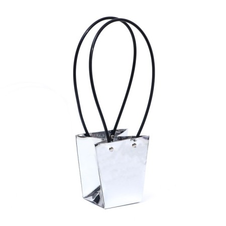 Silver flowers bag, moisture -resistant, 12 x 12 - 8 x 8 - 12.5 cm-2
