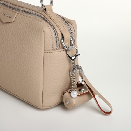 Women's bag with zipper, Textura, average size, beige color-6