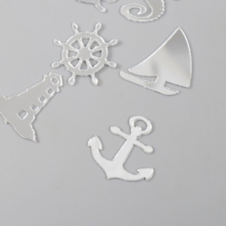 Decor for creativity plastic mirror "sea theme" set 6 pcs-1