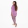 Female trousers with print, pink color with black pattern, size 46