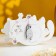 Kashpo wooden "Cat with mouse" Small 19x7.5x12 cm white