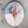 Wall clock, series: interior, "pink horn", smooth move, d-30 cm