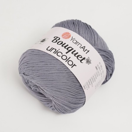 Bouquet Unicolor yarn 100% cotton 200m/100g (3203 gray)-1
