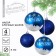 New Year's Christmas balls “Dream!”, For the New Year, plastic, D = 8, 4 pcs., Blue color with silver