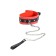 Collar Toyfa Theater, red-black, leather, with a leash, 44 cm