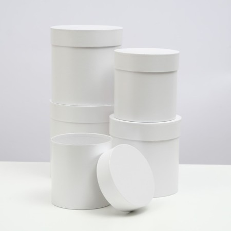A set of hats 5 in 1 "White", 20 × 20 × 20 - 13.5 × 13.5 × 13.5 cm-1