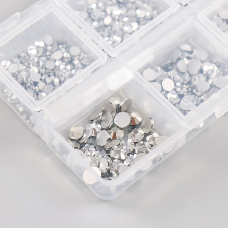 Decor for creativity Glass "Rhinest. Silver" d = 2-4.8 mm nr 1188 pcs 6x8x1.5 cm-3