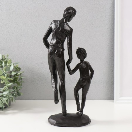 Souvenir Polystone "Dad and Son" Black 36x16x10 cm-2
