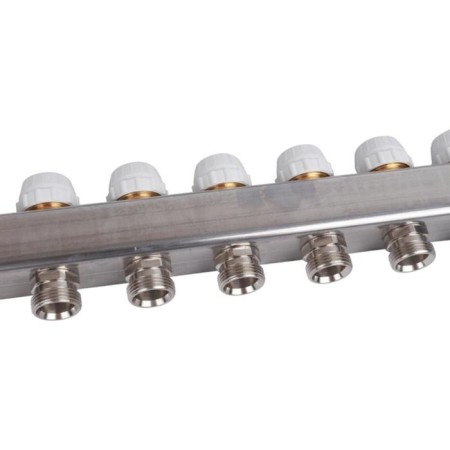Collector Group Stout, 1 "X3/4", 13 outputs, without flow meters, stainless steel-3