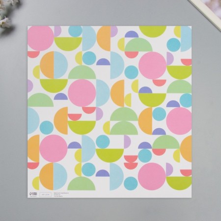Scrapbooking paper "Bright circles" density 180 grams set 5 pcs 30.5x32 cm-2