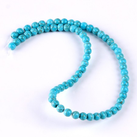 Beads made of natural stone “turquoise” set of 58 pcs., Size 1 pc. - 6 mm-1