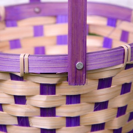 Wicker basket, bamboo, 21x21x10/24 cm, purple-2