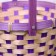 Wicker basket, bamboo, 21x21x10/24 cm, purple