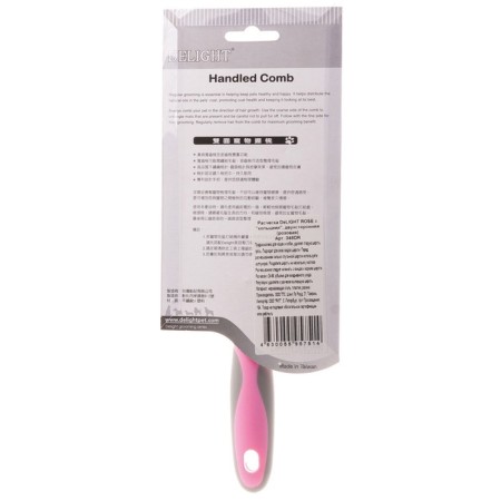 Delight Rose comb, with rings, double -sided, 24/37 teeth 25 mm, pink-4