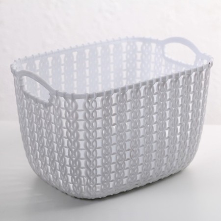 Storage basket with handles "Weaving", plastic, 17 × 12.5 × 10.5 cm, color mix-7