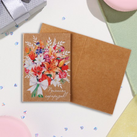 Postcard-Shildik "pleasant surprises!" craft, lily, 5.5x8.5 cm