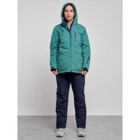 Ski costume female winter, size 54, green color-4
