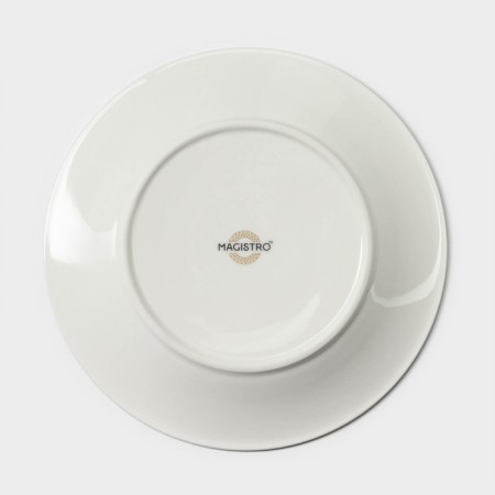 Porcelain porcelain plate with a thickened edge Magistro la Perle, D = 16 cm, white color-3