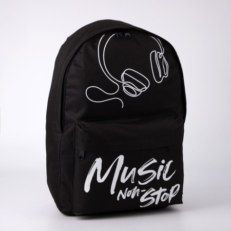 School backpack, lightning department, external pocket, black color-1