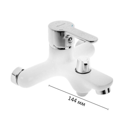 Accoona A6367G bath mixer, one -leaf, with a side divertor, Silumin, White-1