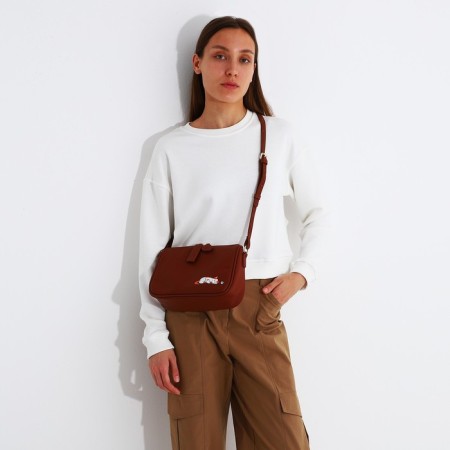 Cross-Bodi Bag on a zipper, brown color-5
