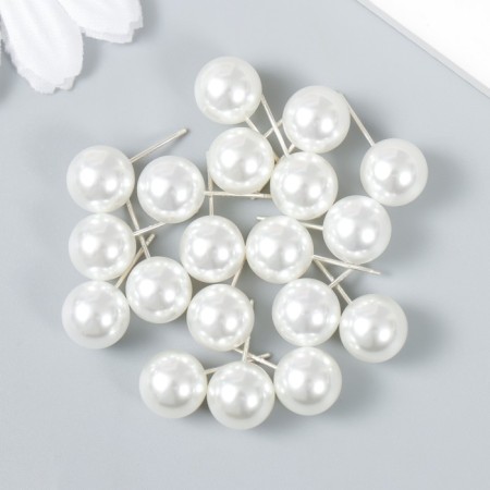 Decor for creativity plastic "Pearls with a pin" 1x1 cm set 20 pcs-2