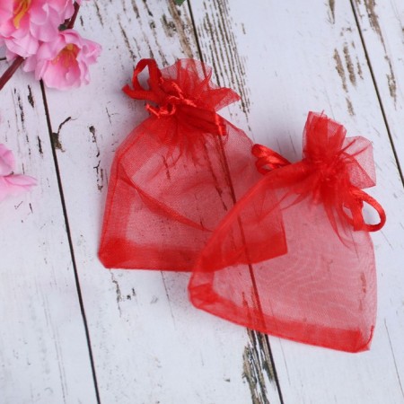 Gift bag, 7 × 9, red color-1