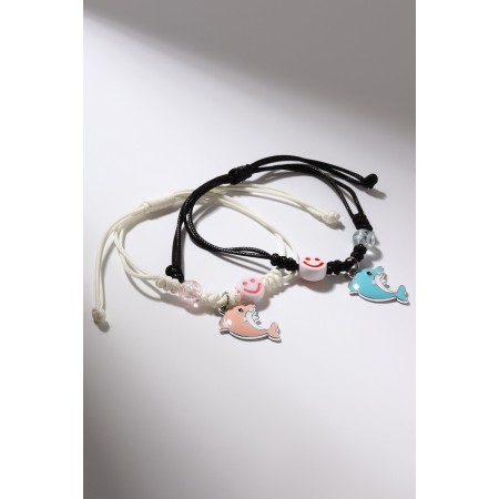 Bracelets "Demetrons" dolphins with emoticons, colored-2
