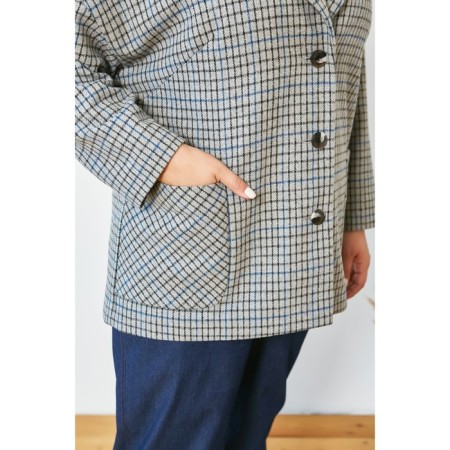 Female jacket, size 66, gray color-5